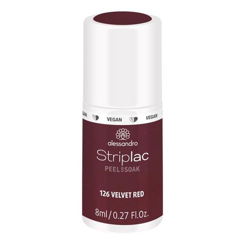 Alessandro - Striplac Peel Or Soak Velvet Red 8 Ml Vernis Semi-Permanent Led Longue Tenuestriplac Striplac Peel Or Soak Velvet Red 8 Ml 
