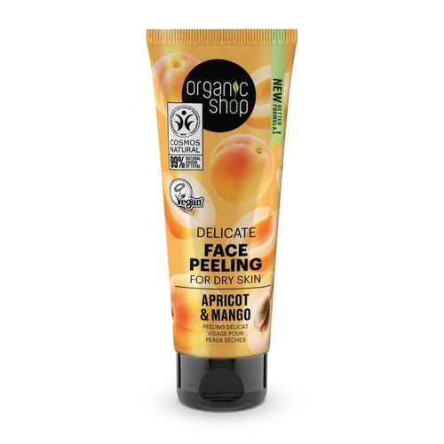 Organic Shop - Peeling Délicat Pour Le Visage Abricot Et Mangue Peaux Sèches Vegan Naturel 75 Ml 