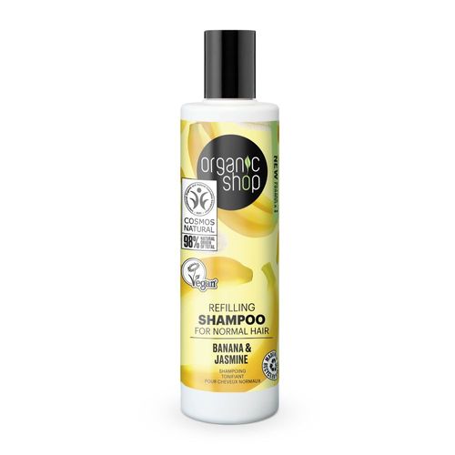 Organic Shop - Shampoing Cheveux Normaux Banane Jasminvegan Naturel 280 Ml 
