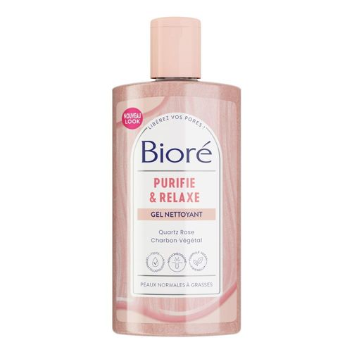 Bioré - Gel Nettoyant Purifiant Au Quartz Rose + Charbon Visage 200 Ml 