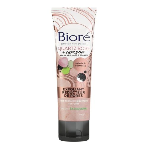 Bioré - Exfoliant Réducteur De Pores Au Quartz Rose + Charbon Visage 110 Ml 