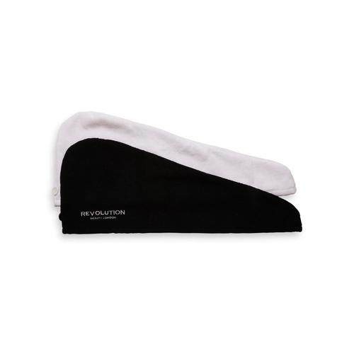 Revolution Hair - Revolution Hair 2pk Microfibre Hair Wrap Black/White Cheveux 2 Un 