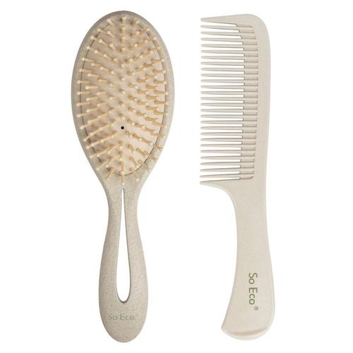 So Eco - Set De Coiffure Brosse Et Peigne Naturels Coiffure 2 Un 