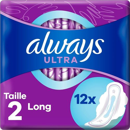 Always - Always Ultra Serviettes Hygiéniques Long (T2) Avec Ailettes 12 Un 