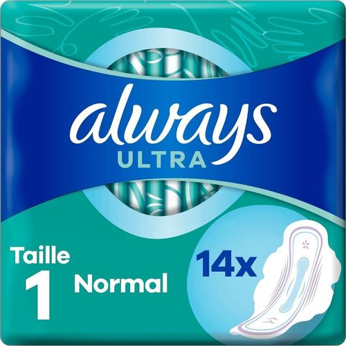Always - Always Ultra Serviettes Hygiéniques Normal (T1) Avec Ailettes 14 Ml 