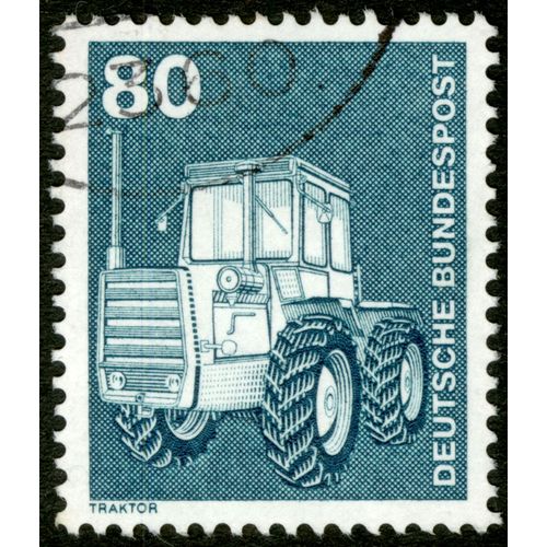 Timbre Oblitéré Deutsche Bundespost, Traktor, 80
