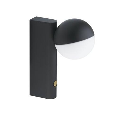 Applique Avec Prise Balancer Mini Métal Verre Noir / Lampe De Table - Orientable - Northern