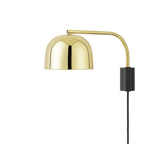 Applique Avec Prise Grant Pierre Or Métal / Laiton Et Granite - Orientable - L 43 Cm - Normann Copenhagen