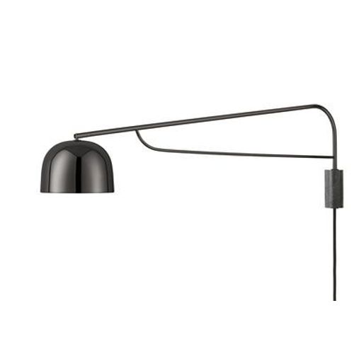 Applique Avec Prise Grant Métal Pierre Gris Noir / Métal Et Granite - Pivotante - L 111 Cm - Normann Copenhagen