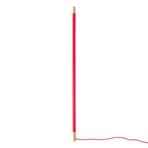 Applique Avec Prise Linea Gold Verre Rouge Led / L 127 Cm - Seletti
