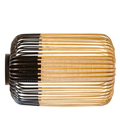 Applique Bamboo Light L Tissu Noir Bois Naturel / Plafonnier - Ø 35 X H 50 Cm - Forestier