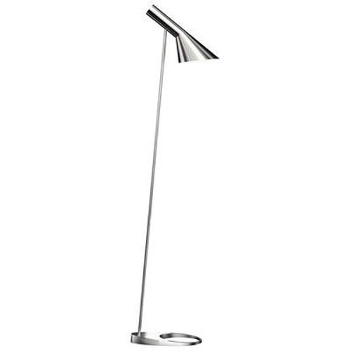 Lampadaire Aj Gris Argent Métal / H 130 Cm - Orientable / Arne Jacobsen, 1957 - Louis Poulsen