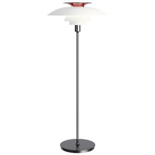Lampadaire Ph 80 Plastique Blanc / 1974  - Ø 55 X H 131,5 Cm - Interrupteur - Louis Poulsen