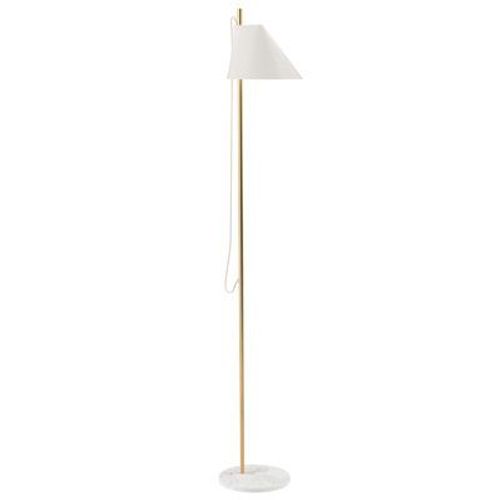 Lampadaire Yuh Métal Pierre Blanc Led / Base Marbre - Orientable - Louis Poulsen