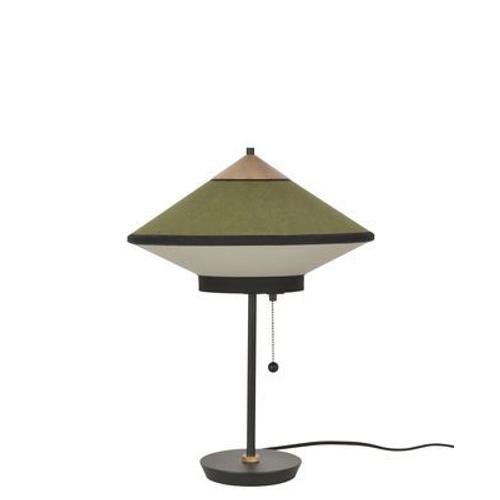 Lampe De Table Cymbal Tissu Vert / Ø 35 Cm - Velours - Forestier