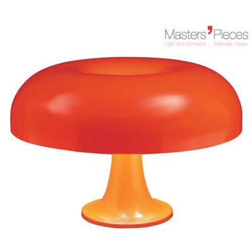 Lampe De Table Masters' Pieces - Nesso Plastique Orange / 1967 - Ø 54 Cm - Artemide