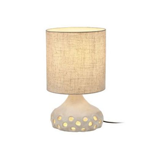 Lampe De Table Oya 01 Tissu Céramique Beige / Grès Et Tissu - Ø 25 X H 42 Cm - Serax