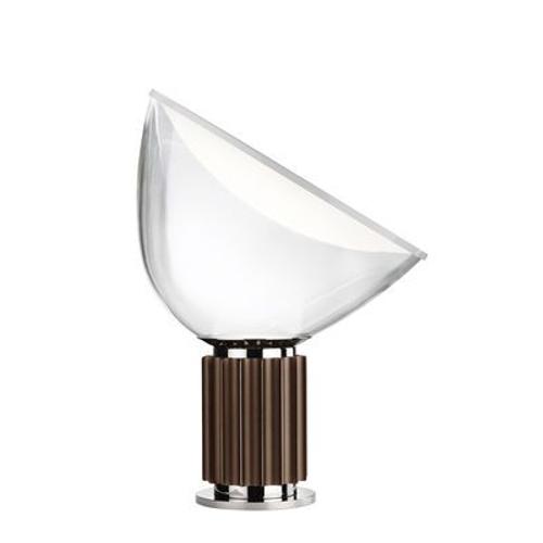 Lampe De Table Taccia Led Small (1962) Verre Marron / H 48 Cm - Flos