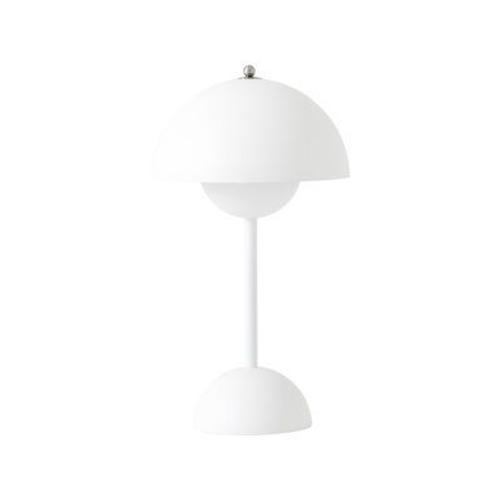 Lampe Sans Fil Rechargeable Flowerpot Vp9 Plastique Blanc / Ø 16 X H 29 Cm - Verner Panton, 1968 - Ettradition