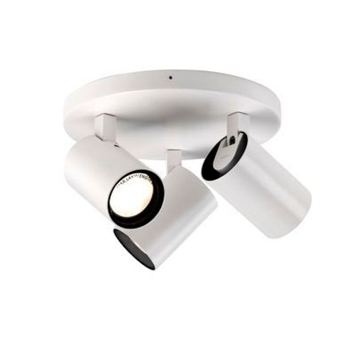 Plafonnier Spot Orientable Aqua Triple Round Métal Blanc / Applique - 3 Spots / Ø 22 Cm - Astro Lighting