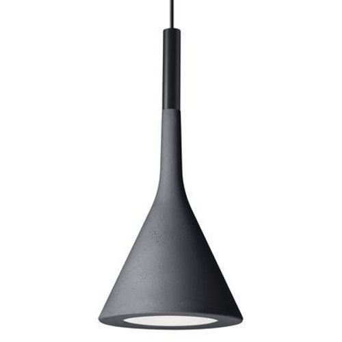 Suspension Aplomb Pierre Gris Noir / Béton - Ø 17 Cm X H 36 Cm / Câble 3,5 Mètres - Foscarini