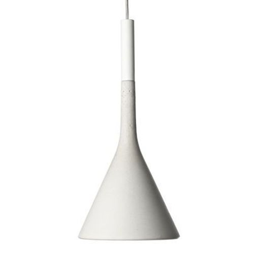 Suspension Aplomb Pierre Blanc / Ciment - Ø 17 Cm X H 36 Cm / Câble 10 Mètres - Foscarini