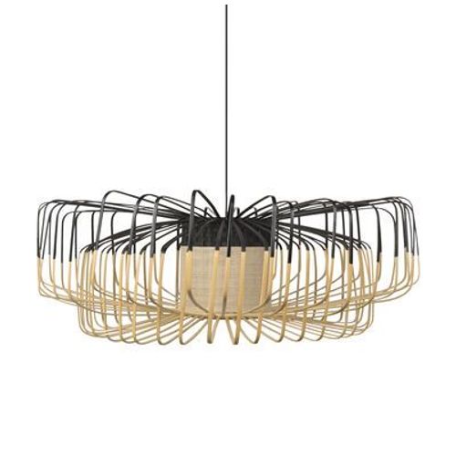 Suspension Bamboo Up-Down Xxl Noir Bois Naturel / Ø 80 Cm - Forestier