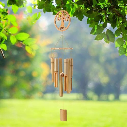 Carillons Éoliens En Bambou Carillon A Vent Exterieur Suspendus Carillon À Vent En Bois Pour Jardin Patio Et Décoration Intérieure