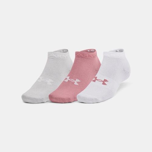 Lot De 3 Paires De Chaussettes Basses Under Armour Essential Unisexes Rose Elixir / Blanc / Halo Gris L