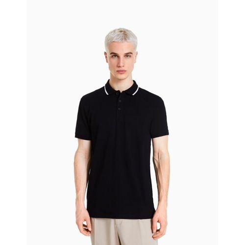 Polo Manches Courtes Bandes Homme Xl Noir
