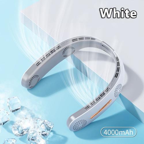 4000mAh blanc - ventilateur de cou Portable électrique sans fil