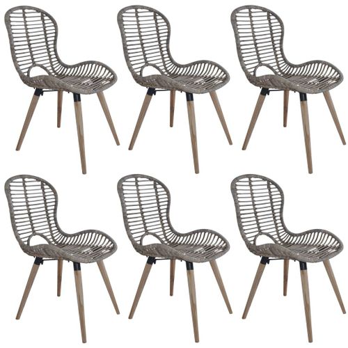 Vidaxl Chaises À Manger Lot De 6 Marron Rotin Naturel