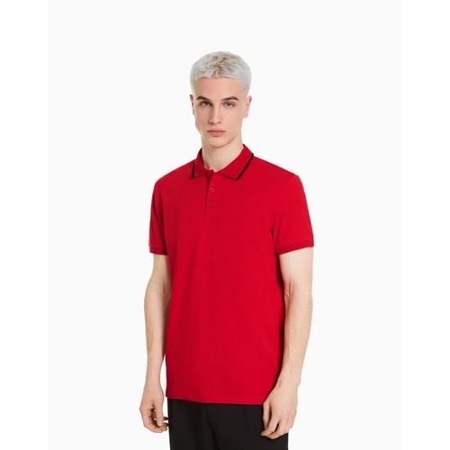 Polo Manches Courtes Bandes Homme Xl Rouge