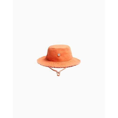 Chapeau Bob Coton Effet Délavé Homme Orange