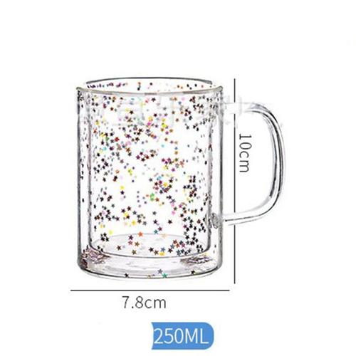 Tasse à Café,Tasse Double Paroi Verre,300ml Mug Verre Café