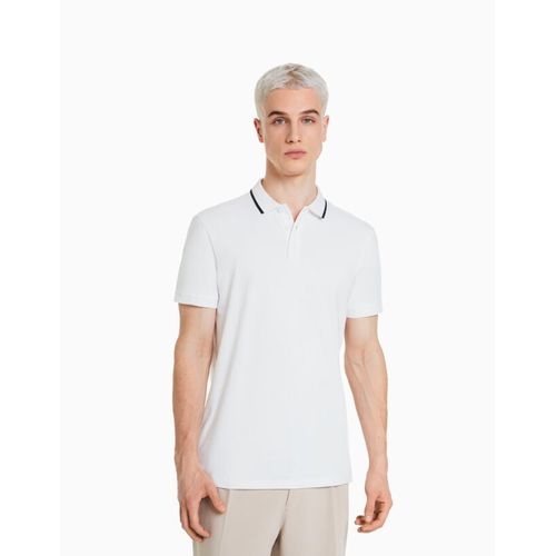 Polo Manches Courtes Bandes Homme M Blanc