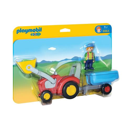 Playmobil 6964 - Fermier Avec Tracteur Et Remorque