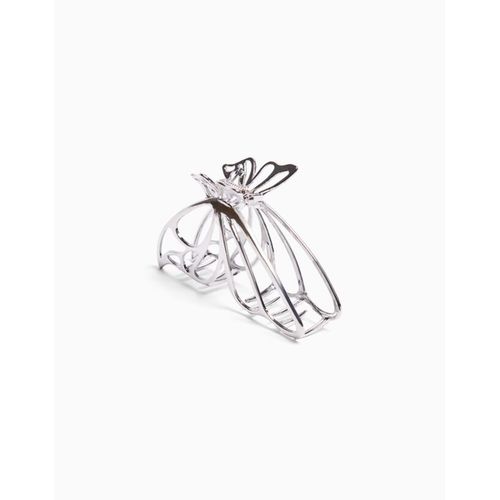 Barrette Cheveux Métallique Papillon Femme Argent