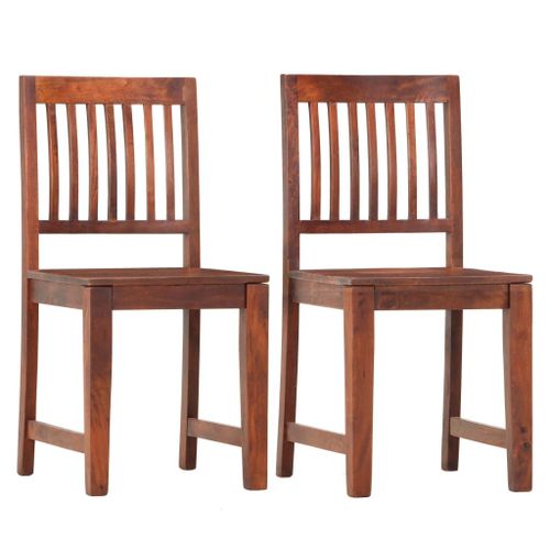 Vidaxl Chaises À Manger Lot De 2 Bois Solide De Manguier