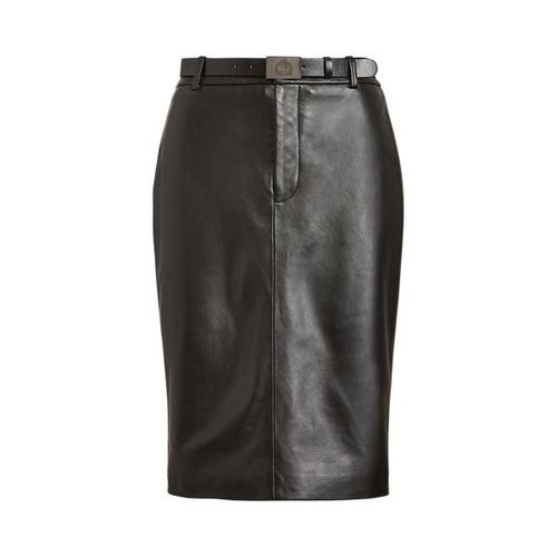 Jupe Crayon En Cuir Noir