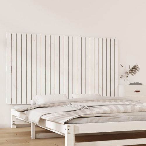 Vidaxl Tête De Lit Murale Blanc 159,5x3x90 Cm Bois Massif De Pin
