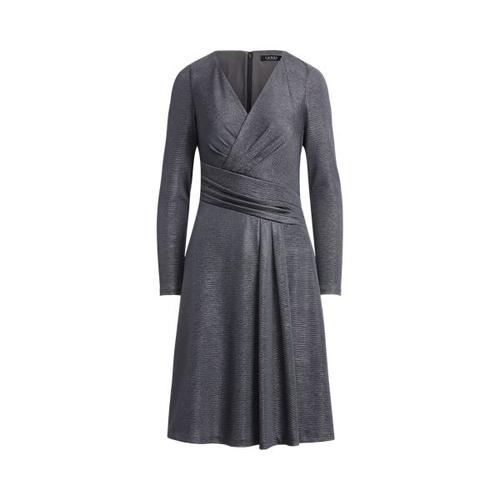 Robe De Cocktail En Maille Métallisée Gris Chiné/Étain