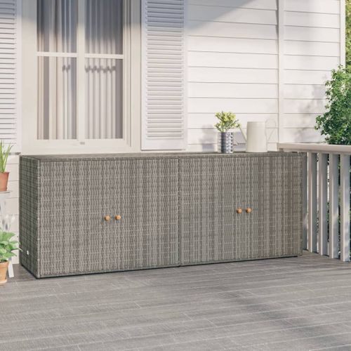 Vidaxl Armoire De Rangement Jardin Gris 198x55,5x80 Cm Résine Tressée