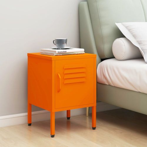 Vidaxl Table De Chevet Orange 35x35x51 Cm Acier