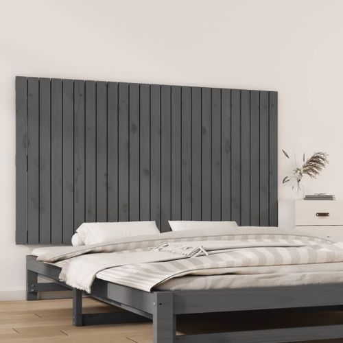 Vidaxl Tête De Lit Murale Gris 159,5x3x90 Cm Bois Massif De Pin