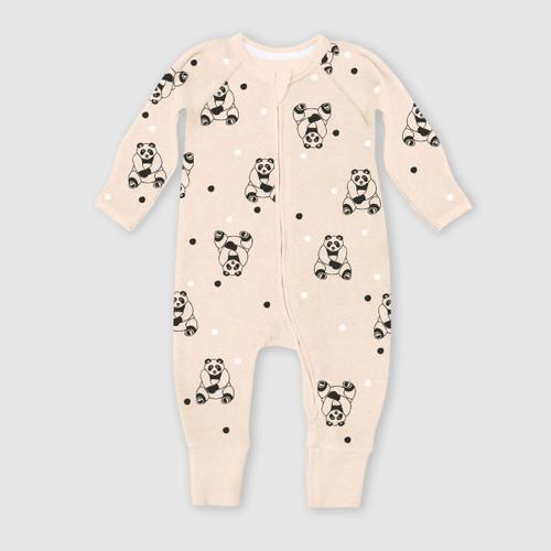 Pyjama Bébé Velours À Zip Double Sens Motif Panda Noir Dim Zippy 