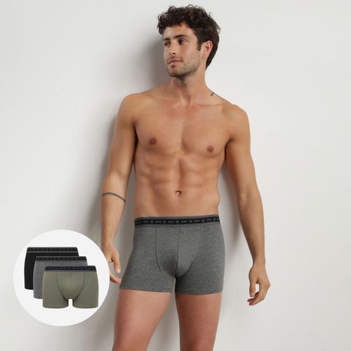 Lot De 3 Boxers Homme En Coton Stretch Bio Charbon Vert Dim Green Bio