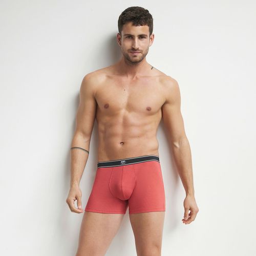 Boxer Homme En Coton Modal Côtelé Rouge Casual Dim Elegant