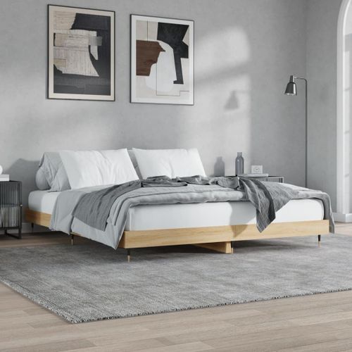 Vidaxl Cadre De Lit Sans Matelas Chêne Sonoma 120x200 Cm