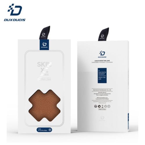 Etui Portefeuille Dux Ducis Skin X2 Iphone 14 Pro Max Marron